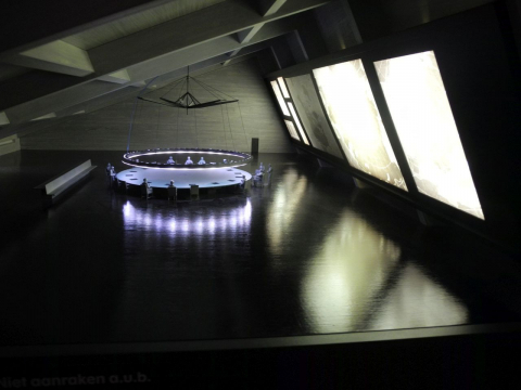 Modell des »War Room«, angefertigt für Kubricks Film (Wikimedia Commons, Lizenz: CC BY-SA 3.0)