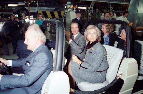Das spanische Königspaar besuchte 1986 die Halle 54. (Unternehmensarchiv Volkswagen Aktiengesellschaft)