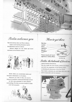 A brochure published by the Berliner Verkehrsamt (tourist office) in 1950 demonstrates how the city was proudly reaffirming its newly gained reputation.