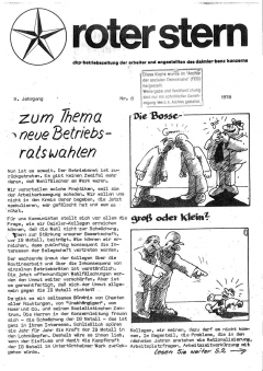 roter stern. dkp-betriebszeitung der arbeiter und angestellten des daimler-benz konzerns, 9. Jahrgang, Nr. 8/1978