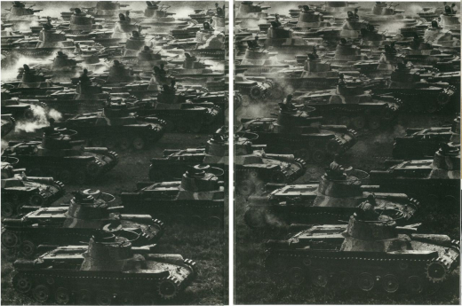 Photomontage in FRONT 1942, nos. 3-4 (Army special), size: A3, unpaginated. Photographer: Hamaya Hiroshi.