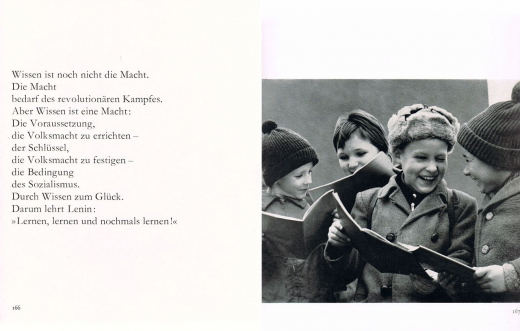 Rita Maahs/Karl-Eduard von Schnitzler, Vom Glück des Menschen. Eine Bilddichtung, Leipzig 1968, pp. 166-167 (Photo: Bruno Wernitz)