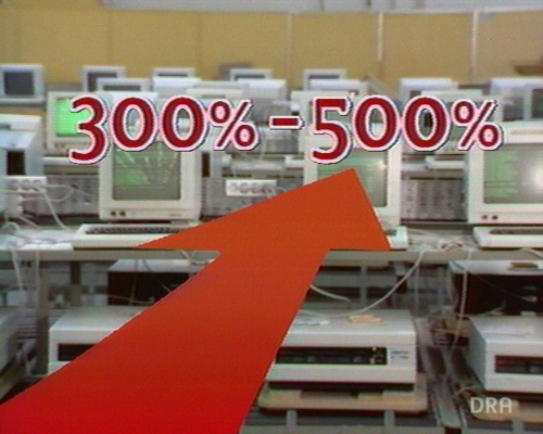 Grafische Darstellung der prognostizierten Arbeitsproduktivitätssteigerung (Deutsches Rundfunkarchiv, BC16191)