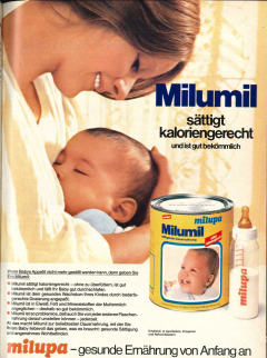 »Milumil sättigt kaloriengerecht und ist gut bekömmlich« (aus: Eltern, Januar 1980)