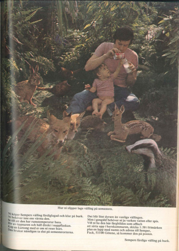 Der Vater mit seinem Säugling – nur eine Märchenfigur oder auch alltagstauglich? (aus: Vi Föräldrar, Juli/August 1970)