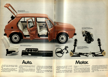 VW-Anzeige, in: Auto Motor und Sport H. 14/1974, S. 53f. VW-Anzeige, in: Auto Motor und Sport H. 14/1974, S. 53f.