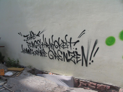 »EURE ENGSTIRNIGKEIT KENNT KEINE GRENZEN!!«, Mannheim 2010 (Foto: Polizei Mannheim)