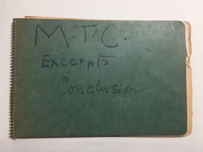 Sigfried Giedions Notizbuch zu M.T.C. (gta Archiv/ETH Zürich, Nachlass Sigfried Giedion)