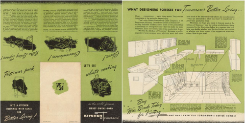 »Better Living! Kitchen of Tomorrow«. Prospekt für moderne Kücheneinrichtung von LOF (Libbey Owens Ford), ca. 1940 (gta Archiv/ETH Zürich, Nachlass Sigfried Giedion)