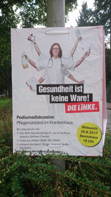 Wahlplakat der Linkspartei zur Bundestagswahl am 24. September 2017 (Foto: Malte Thießen, Münster)