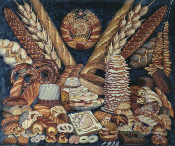 Il’ja Maškov (1881–1944), »Sowjetische Brote«, Öl auf Leinwand, 1936, Regionalmuseum Vol’sk (<https://www.wikiart.org/de/ilja-iwanowitsch-maschkow/soviet-breads-1936>; Public Domain) Il’ja Maškov (1881–1944), »Sowjetische Brote«, Öl auf Leinwand, 1936, Regionalmuseum Vol’sk (<https://www.wikiart.org/de/ilja-iwanowitsch-maschkow/soviet-breads-1936>; Public Domain)