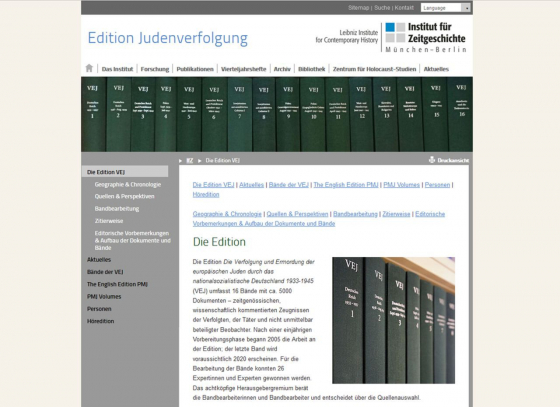 Website der Edition »Die Verfolgung und Ermordung der europäischen Juden durch das nationalsozialistische Deutschland 1933–1945« (VEJ) (Screenshot vom Dezember 2021) https://www.prismaweb.org/nl/wp-content/uploads/2017/06/Poverty-and-famines%E2%94%82Amartya-Sen%E2%94%821981.pdf
