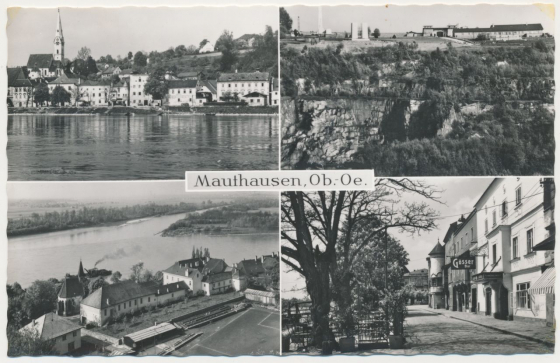 Abb. 14: »Mauthausen, Ob.-Oe.«, Postkarte, ungelaufen, 1965 (Angabe des Herstellungsjahres auf der Rückseite), Echte Photographie (Verlag P. Ledermann, Wien)