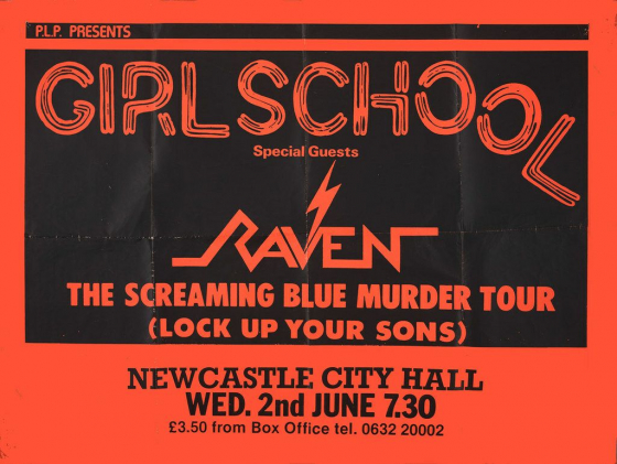 Tour-Plakat von Girlschool, 1982 (http://metallipromo.com/raven.html)