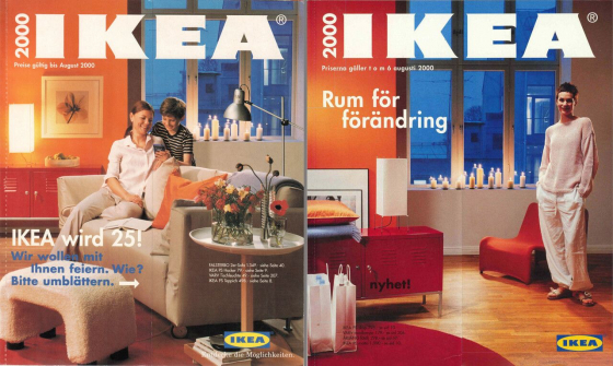 Links: IKEA-Katalog Deutschland 2000, Titelseite (© Inter IKEA Systems B.V.) Rechts: IKEA-Katalog Schweden 2000, Titelseite (© Inter IKEA Systems B.V., URL:https://ikeamuseum.com/en/digital/ikea-catalogues-through-the-ages/2000s-ikea-catalogues/2000-ikea-catalogue/) Links: IKEA-Katalog Deutschland 2000, Titelseite (© Inter IKEA Systems B.V.) Rechts: IKEA-Katalog Schweden 2000, Titelseite (© Inter IKEA Systems B.V., URL: https://ikeamuseum.com/en/digital/ikea-catalogues-through-the-ages/2000s-ikea-catalogues/2000-ikea-catalogue/)