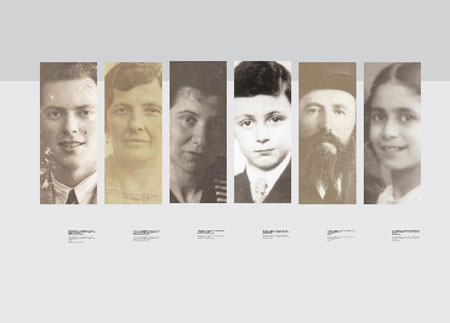 Porträts im Foyer des Orts der Information
(Foto: Stiftung Denkmal für die ermordeten Juden Europas)