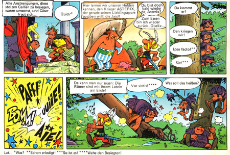 Asterix der Gallier, Stuttgart 1968, S. 5.
(Zum Vergrößern bitte auf das Bild klicken.)