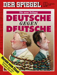 „Spiegel“-Titel zur deutschen Wiedervereinigung:
Spiegel 34/1992, 17.8.1992; 27/1995, 3.7.1995