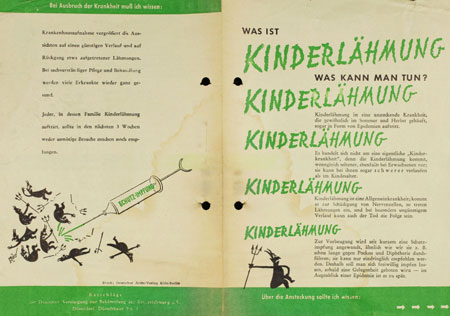 Broschüre „Was ist Kinderlähmung – was kann man tun?“ der Deutschen Vereinigung zur Bekämpfung der Kinderlähmung aus den späten 1950er-Jahren
(Staatsarchiv Oldenburg, Rep 630, Best. 242-5, 5 II)