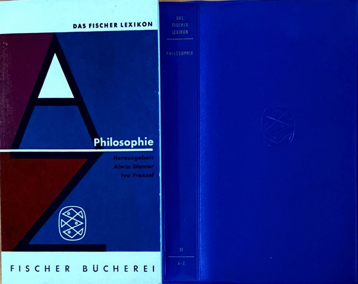 Lexikon-Band 11: Philosophie (1958), mit passender blauer Schutzhülle und Goldprägung