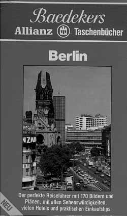 Verglichen mit den alternativen Reiseführern erscheint der „Baedeker“ der 1980er-Jahre geradezu langweilig. Vom Kurfürstendamm wird die Gedächtniskirche abgebildet. (Baedeker-Allianz-Reiseführer, Gesamtleitung: Peter Baumgarten, 5. Aufl. Stuttgart 1987.) „Baedeker“ der 1980er-Jahre