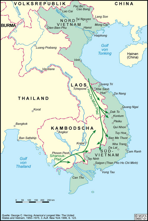 Karte von Vietnam 1964
