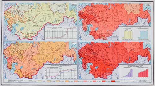 Karte: Kollektivierung der Bauernwirtschaften in der UdSSR 1928-1936