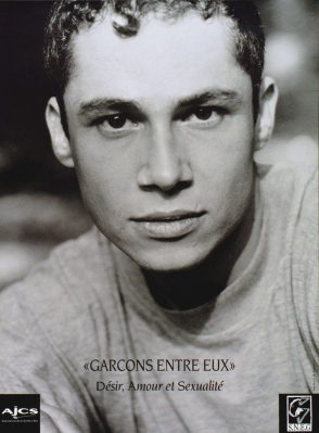 Abb. 18: »›GARÇONS ENTRE EUX‹«. Association des Jeunes contre le Sida (AJCS), Frankreich, 41,9 x 29,7 cm, 1985–1998 (Sammlung Deutsches Hygiene-Museum Dresden, Inventarnummer 2004/210)